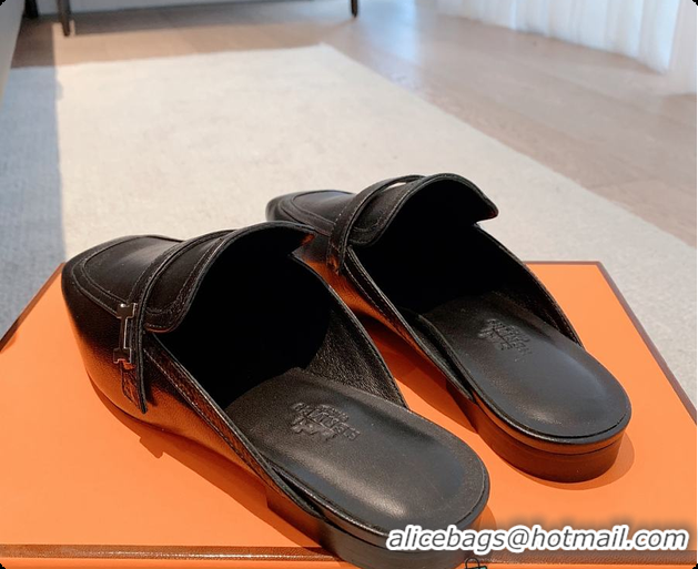 Discount Hermes Groupie Mule Black/White 60702201