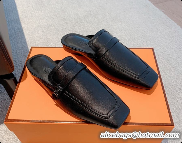 Discount Hermes Groupie Mule Black/White 60702201