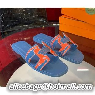 Good Looking Hermes Slipper Blue/Orange 60702202