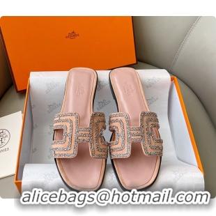 Perfect Hermes Oran Leather Sandal  Pink 60702203