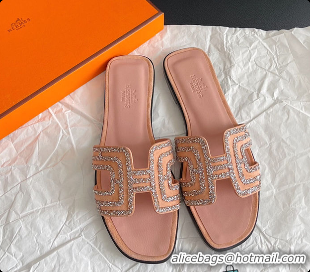 Perfect Hermes Oran Leather Sandal  Pink 60702203