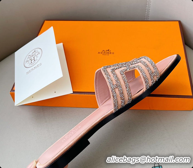 Perfect Hermes Oran Leather Sandal  Pink 60702203