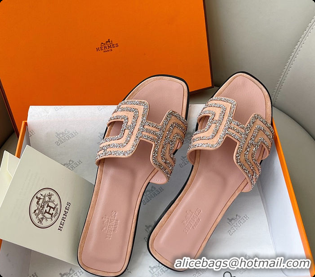 Perfect Hermes Oran Leather Sandal  Pink 60702203