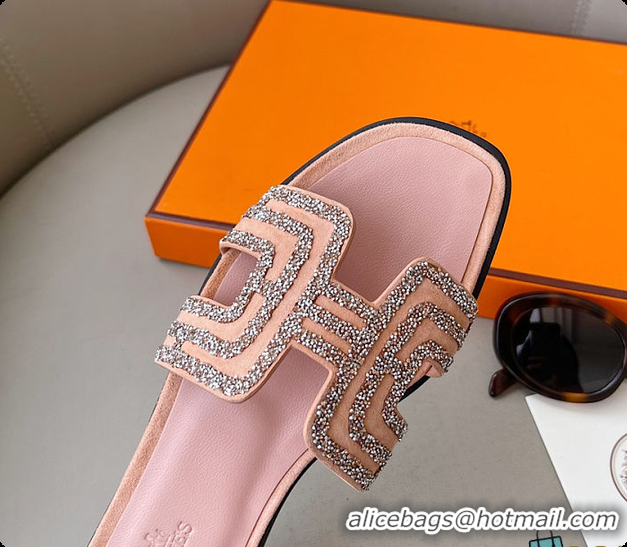 Perfect Hermes Oran Leather Sandal  Pink 60702203
