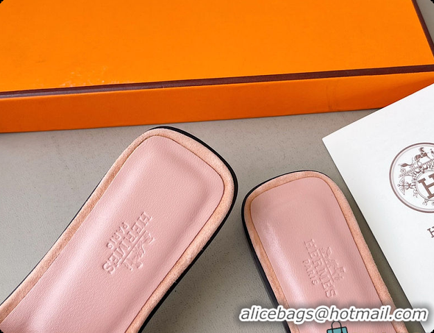 Perfect Hermes Oran Leather Sandal  Pink 60702203