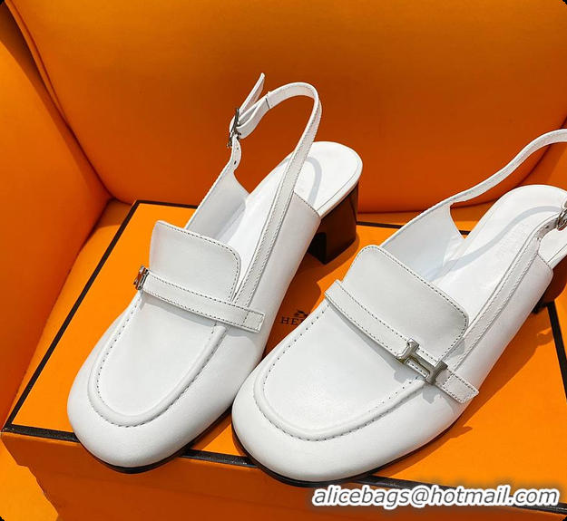 Top Design Hermes Infinie 50 Pump White 60702204