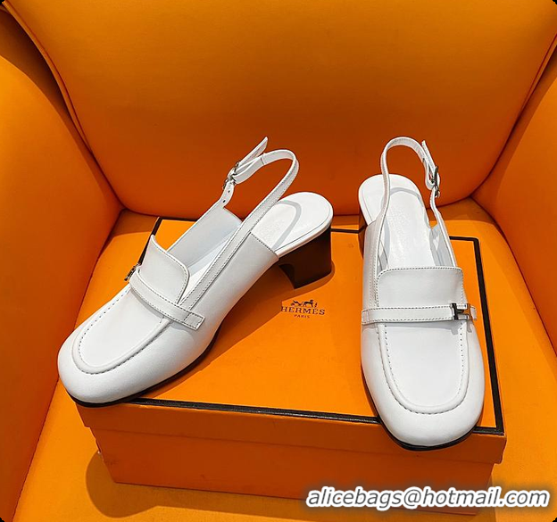 Top Design Hermes Infinie 50 Pump White 60702204