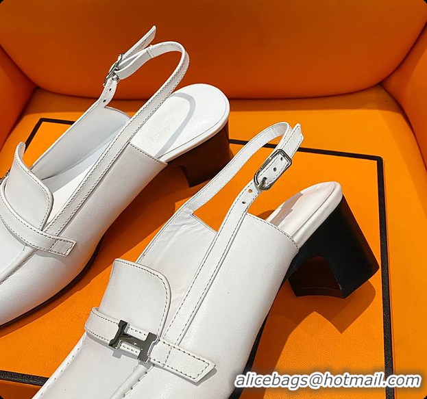 Top Design Hermes Infinie 50 Pump White 60702204