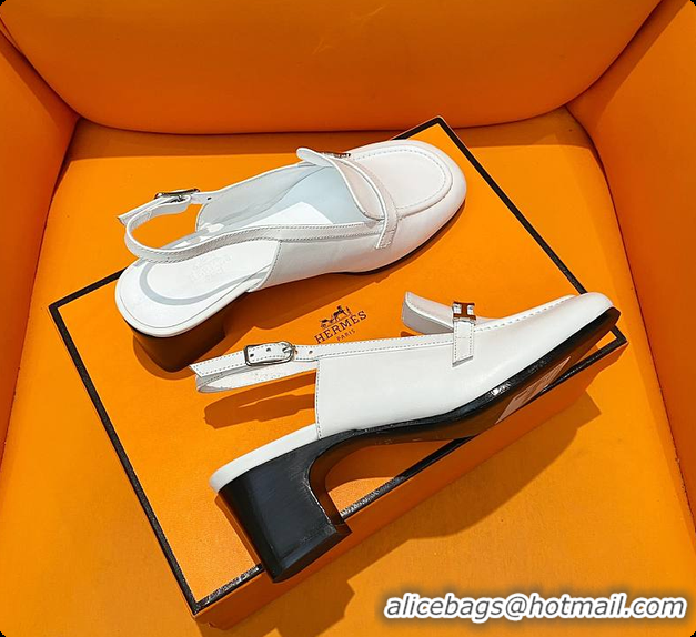Top Design Hermes Infinie 50 Pump White 60702204