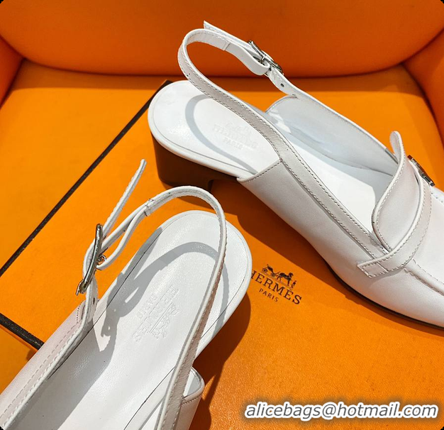 Top Design Hermes Infinie 50 Pump White 60702204