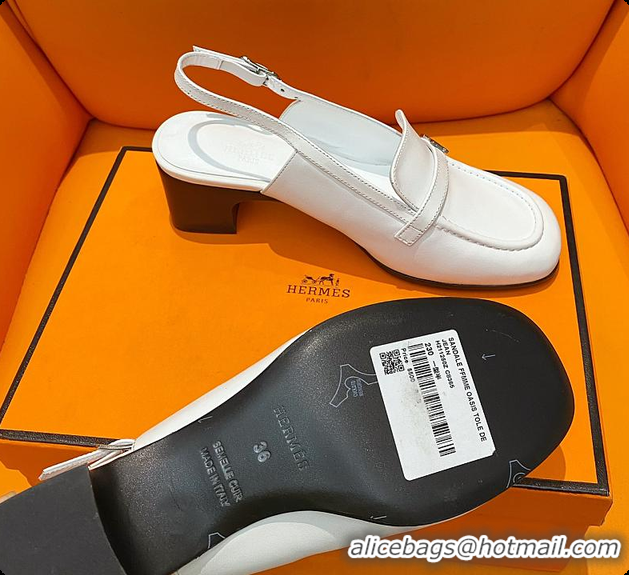 Top Design Hermes Infinie 50 Pump White 60702204