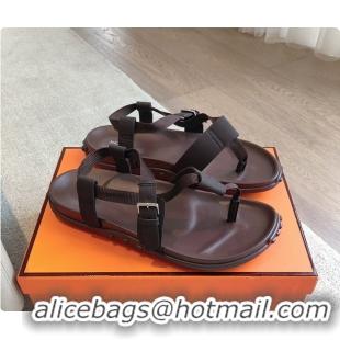 Buy Luxury Hermes 24 Giga Sandals Dark Brown 60702205