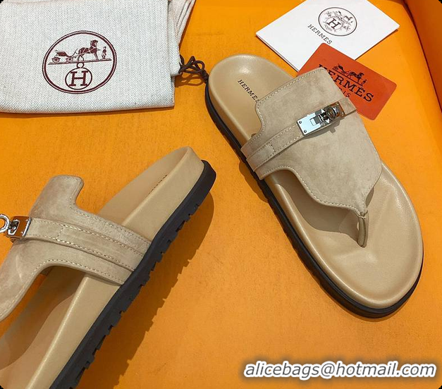 Top Grade Hermes Slipper Beige 60702207