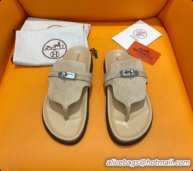 Top Grade Hermes Slipper Beige 60702207