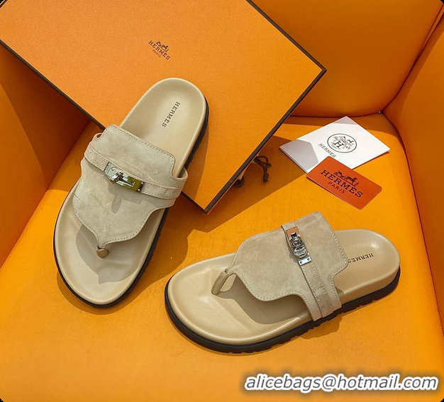 Top Grade Hermes Slipper Beige 60702207