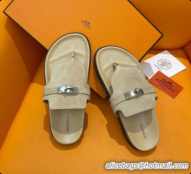 Top Grade Hermes Slipper Beige 60702207