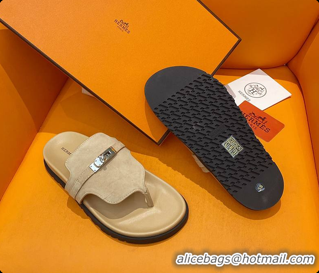 Top Grade Hermes Slipper Beige 60702207