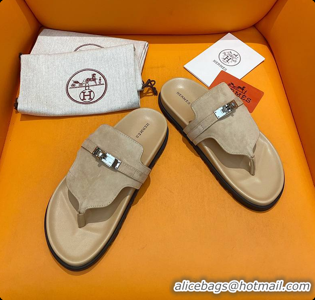 Top Grade Hermes Slipper Beige 60702207
