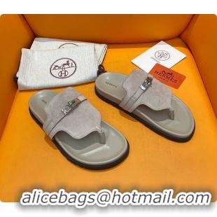 Unique Discount Hermes Slipper Grey 60702207