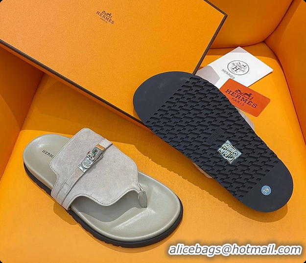Unique Discount Hermes Slipper Grey 60702207