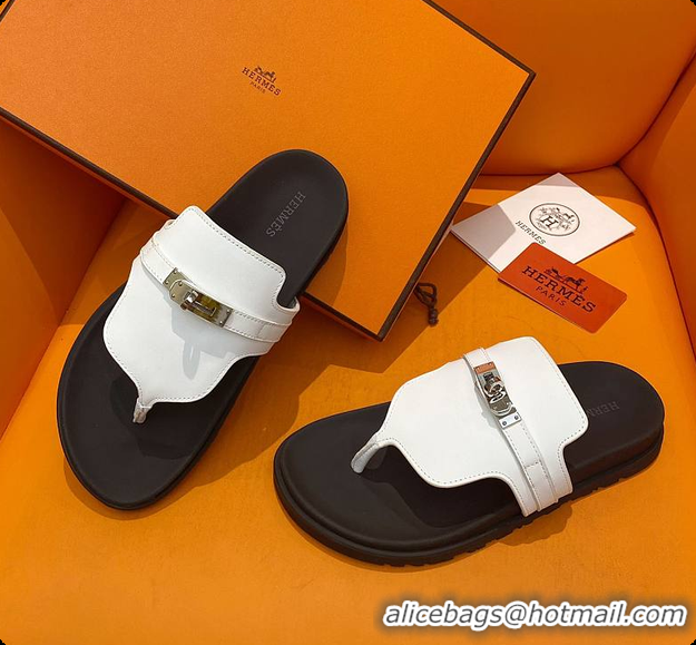 Best Price Hermes Slipper White 60702208