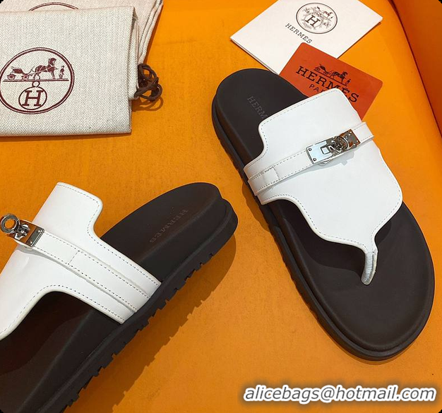 Best Price Hermes Slipper White 60702208