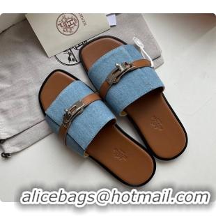 Luxurious Hermes Slipper Denim 60702209