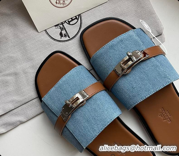Luxurious Hermes Slipper Denim 60702209