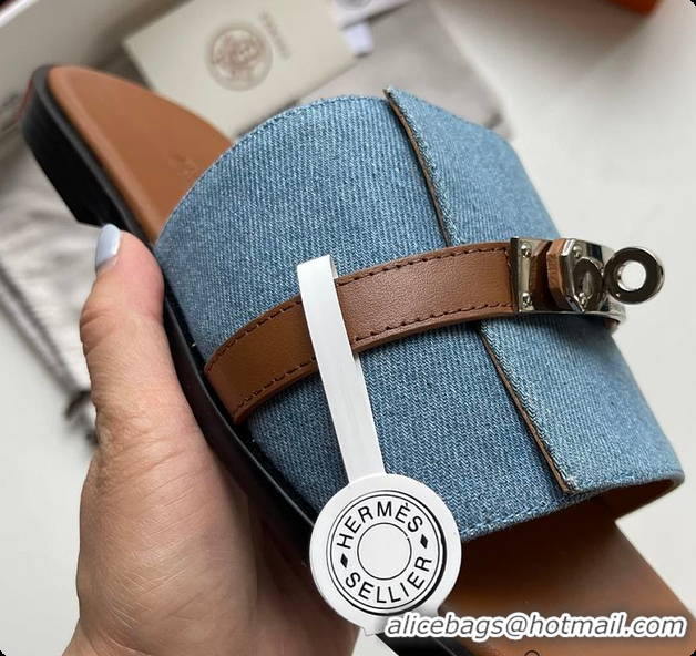 Luxurious Hermes Slipper Denim 60702209