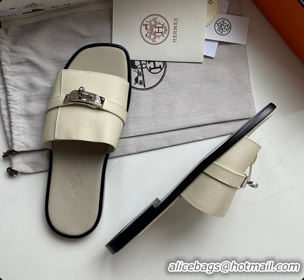 Buy Discount Hermes Slipper White 60702209