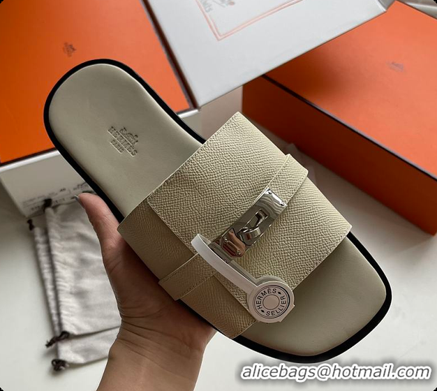 Buy Discount Hermes Slipper White 60702209