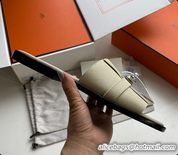 Buy Discount Hermes Slipper White 60702209
