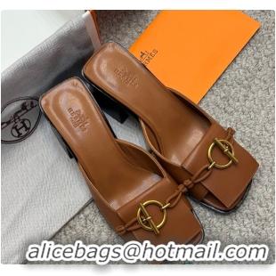 Shop Duplicate Hermes Ilot 50 Sandal Caramel 60702210