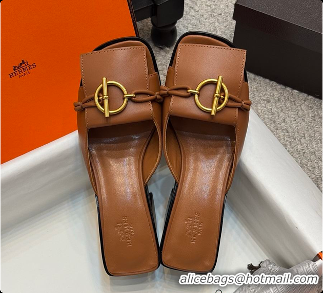 Shop Duplicate Hermes Ilot 50 Sandal Caramel 60702210
