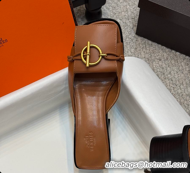 Shop Duplicate Hermes Ilot 50 Sandal Caramel 60702210