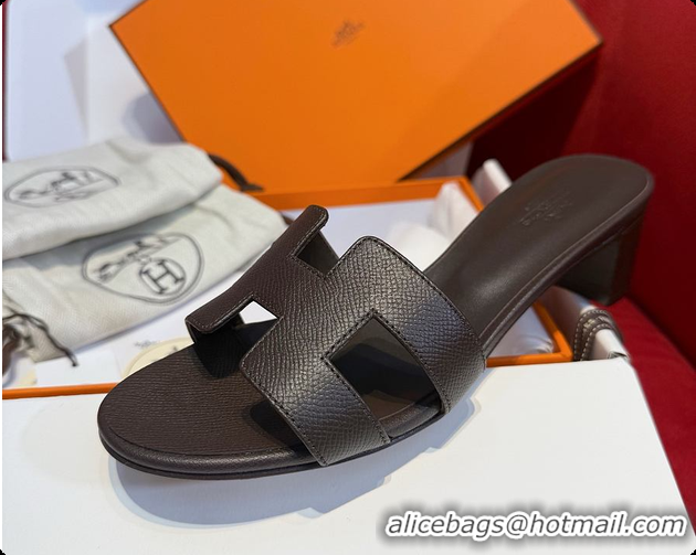 Low Price Hermes Oasis Sandal Dark Chocolate Brown 60702212