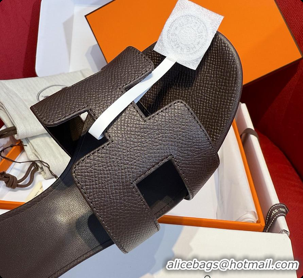 Low Price Hermes Oasis Sandal Dark Chocolate Brown 60702212