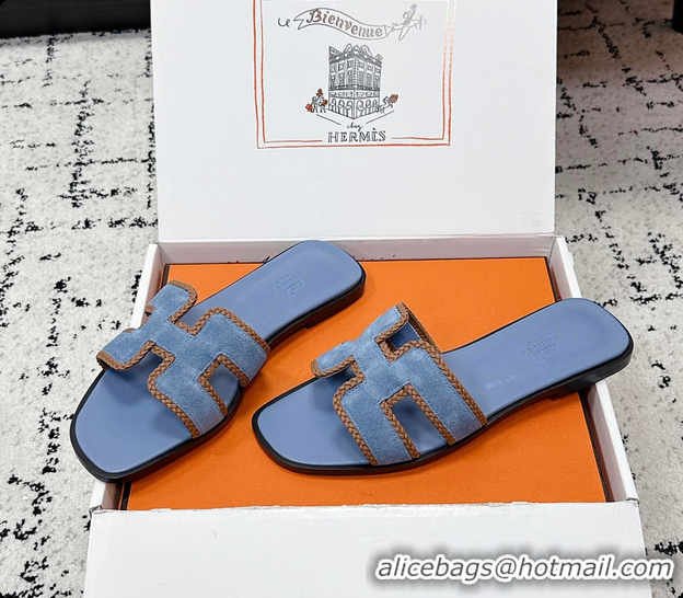 Good Quality Hermes Oran Sandal Bleu Jean / Naturel 60702212