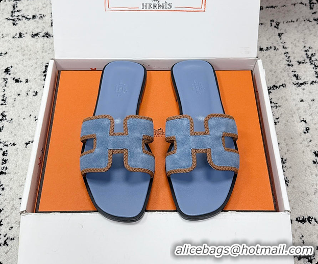 Good Quality Hermes Oran Sandal Bleu Jean / Naturel 60702212
