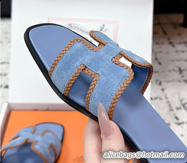Good Quality Hermes Oran Sandal Bleu Jean / Naturel 60702212