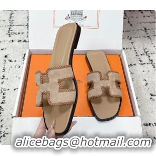 Best Grade Hermes Oran Sandal Light Brown / Naturel 60702212