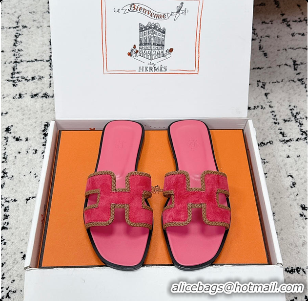 Grade Quality Hermes Oran Sandal Rose Porcelaine / Naturel 60702212