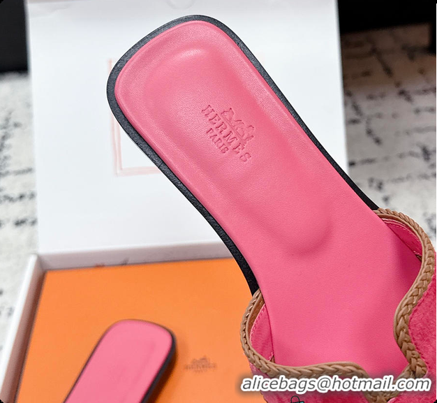 Grade Quality Hermes Oran Sandal Rose Porcelaine / Naturel 60702212