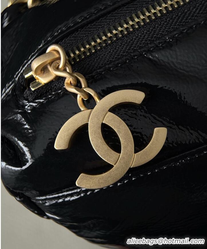Top Grade Chanel Vinyl Rock And Chain Bowler Bag CH59909 Black 2026