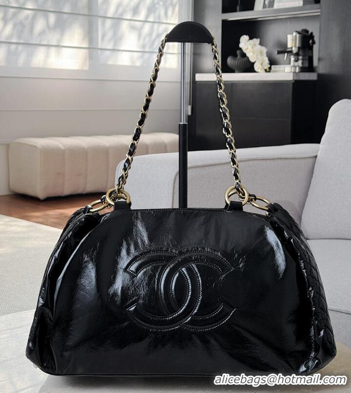 Top Grade Chanel Vinyl Rock And Chain Bowler Bag CH59909 Black 2026