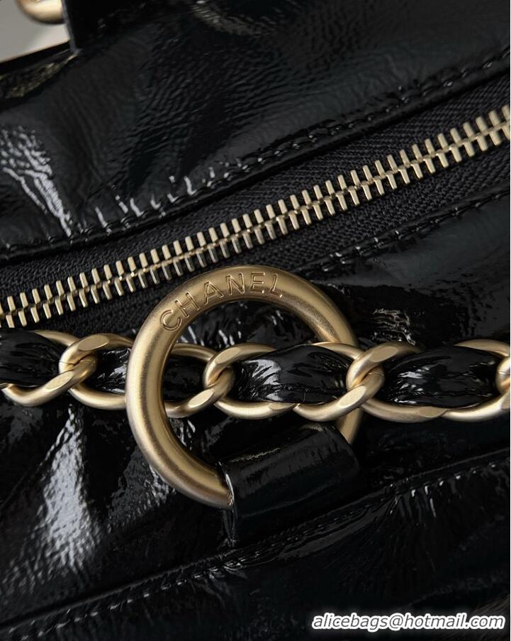 Top Grade Chanel Vinyl Rock And Chain Bowler Bag CH59909 Black 2026