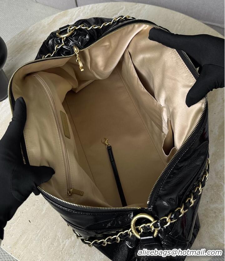 Top Grade Chanel Vinyl Rock And Chain Bowler Bag CH59909 Black 2026