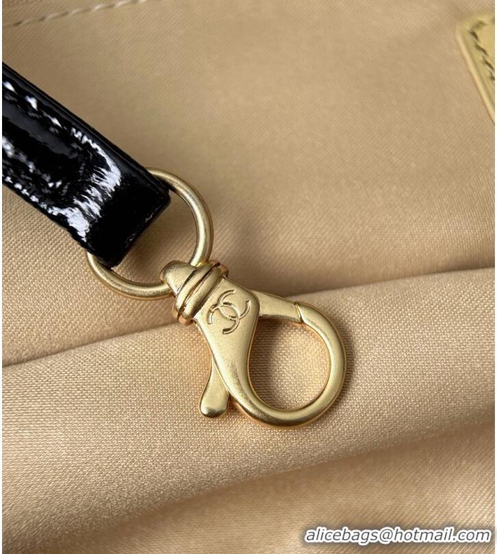 Top Grade Chanel Vinyl Rock And Chain Bowler Bag CH59909 Black 2026