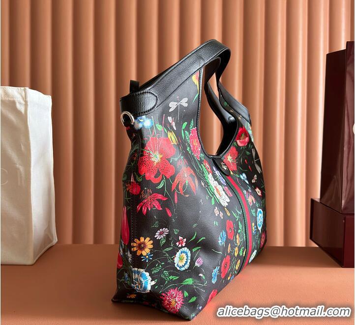 Big Discount Gucci Giglio Flora large tote bag black and multicolor Flora net G853961