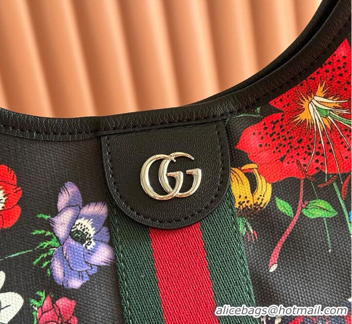 Big Discount Gucci Giglio Flora large tote bag black and multicolor Flora net G853961